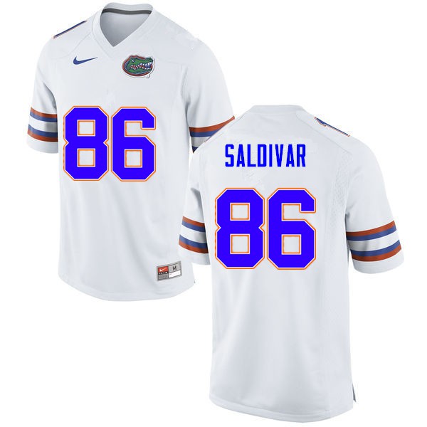 Men #86 Andres Saldivar Florida Gators College Football Jerseys White